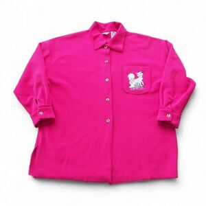 The Disney Catalog Vintage 90s Aristocrats Embroidered Fleece Pink Women's XL